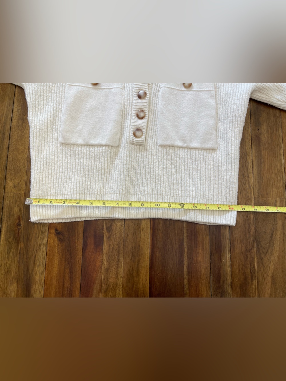 Sezane Eloi jumper cream crop merino wool sweater women’s XS - Picture 6 of 14